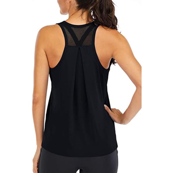 Träningströjor for kvinner Löst passform Racerback-linnen for kvinner Mesh rygglös muskeltank löparlinnen