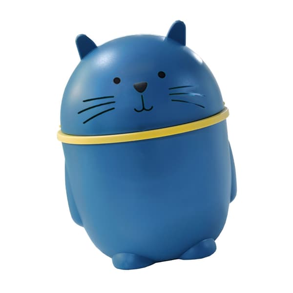 Desktop Trash Can with Lid Plastic Cute Multifunctional Mini Trash Can for Home Office Countertop Blue