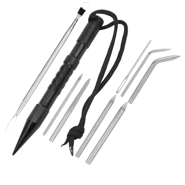 9 st rostfritt stål paraplyrep Nålar Set DIY-armband stickstickningsstickor
