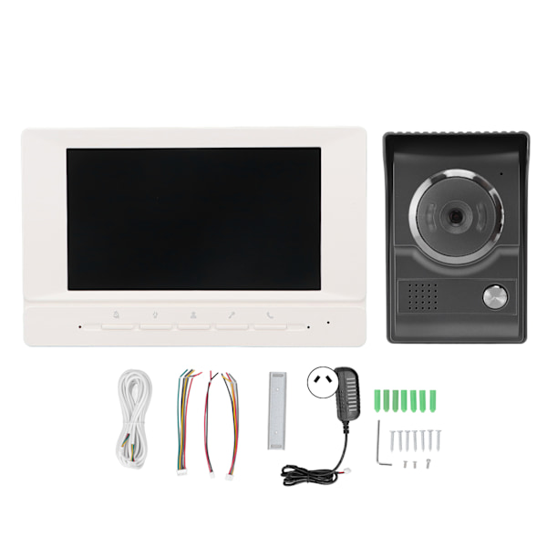 Videoovikello 7 tuuman HD Yökuva IP55 vedenkestävä intercom visuaalinen ovikello asunnoille 100‑240V AU-liitäntä