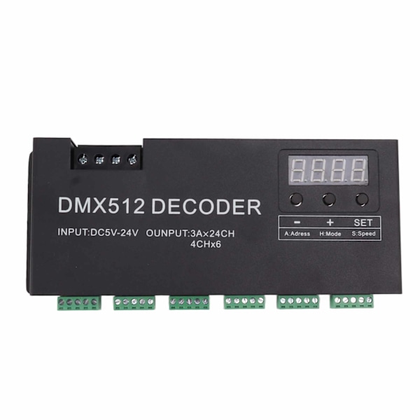 24-kanavainen DMX-dekooderi Digitaalinen näyttö RGBW DMX512 himmenninohjain LED-ohjain vaihebaariin DC5V-24V