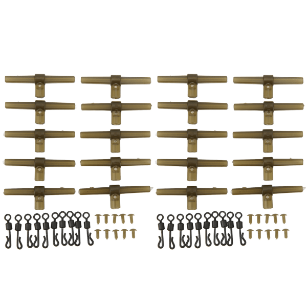 20 sett Anti-tangle armer Sidebøyer Kit Holdbare Swivels Karp Fisketilbehør Kit