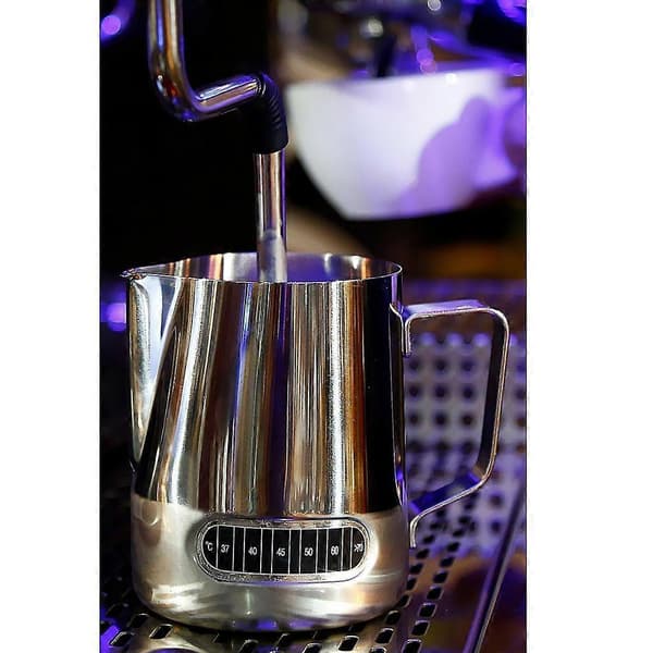 Melkeskummerkanne i rustfritt stål i 600 ml kaffe latte med termometer