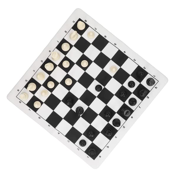 Plastic Chess Set International Chess Set Black and White Chess Board Set with a Storage Bag