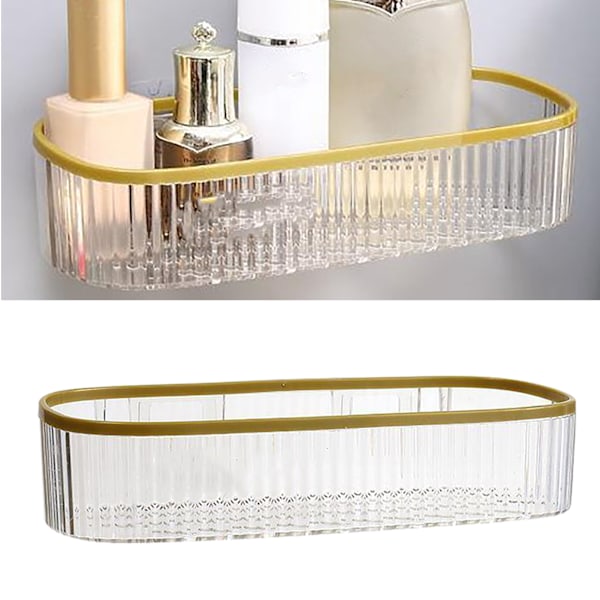 Plast Väggfäste Organizer Punch Free Transparent Vit självhäftande Klar Organizer för badrum Kök Vardagsrum