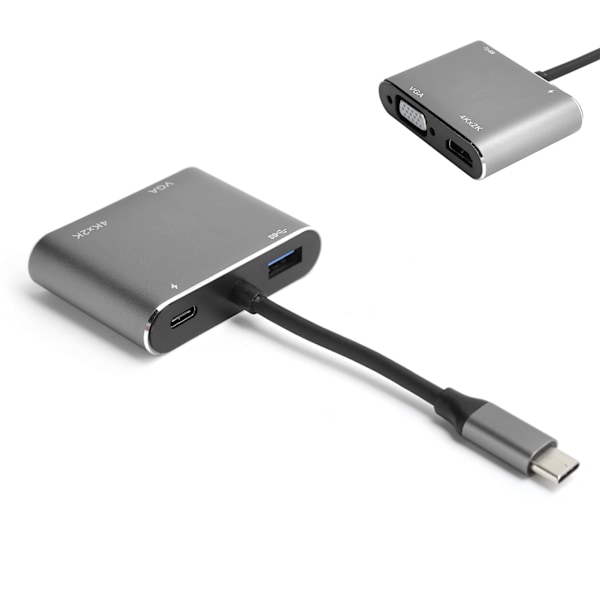 Type C til HD Multimedia Interface VGA USB3.0 USB-C Docking Station 4-i-1 USB-C Konverter 4K