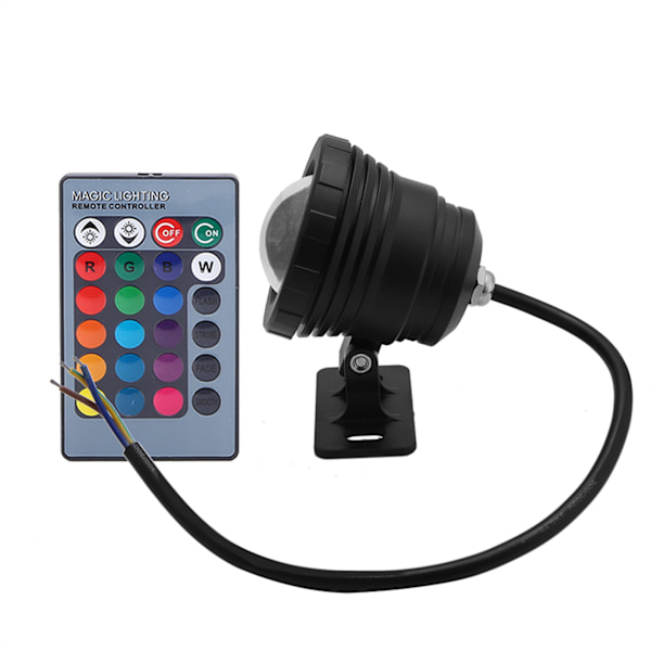 5W RGB utomhus vattentät LED-poollampa Trädgårdslampa med fjärrkontroll (svart) 110‑240V