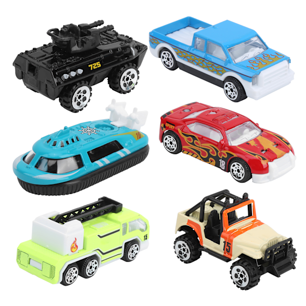 1:64 Metalliautolelu Simulaatio Palokunta-auto Ajoneuvomalli Lapset Lasten Autolelu 6kpl/setti