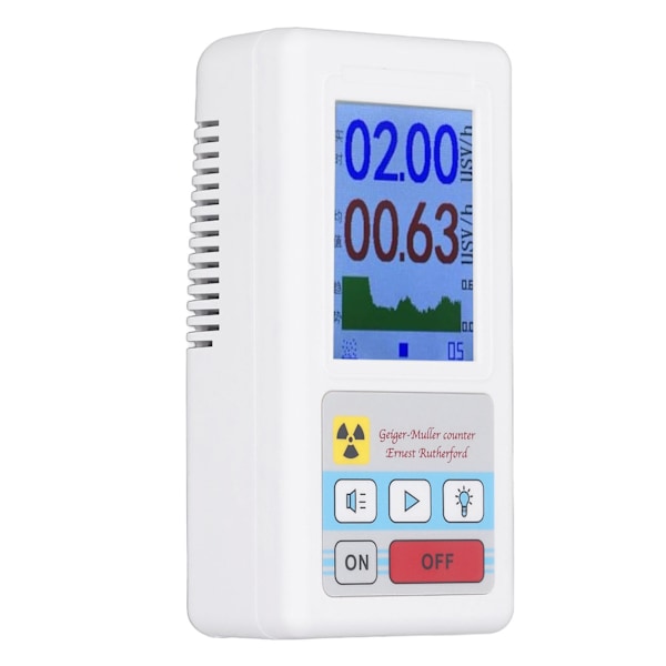 BR 6 Geigerräknare Kärnstrålningsdetektor Geigerräknare Nukleär strålningsdetektor Monitor Dosimeter för Hem Utomhus Industri Laboratorier Vit