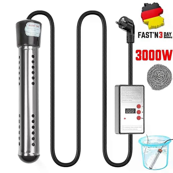3000W Timer Poolvarmer Dypvarmer Elektrisk Badekar Dypvarmer