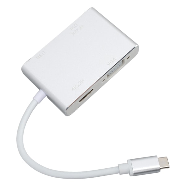 4-in-1 USB C Hub, Type C to USB 3.1 HDMI DVI VGA Adapter, Multiport Latausliitäntä