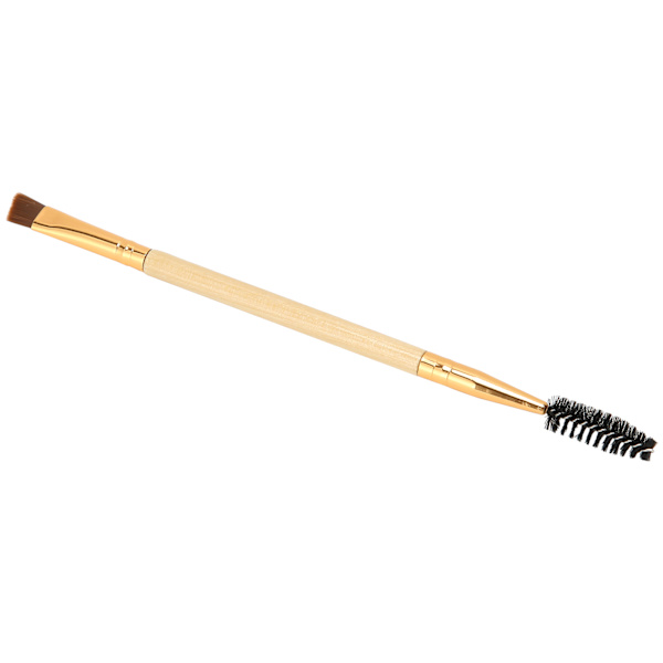 Dobbelt øjenbryn Øjenvippebørste Vinklet øjenbryn børste Øjenbryn Makeup Kosmetisk børste Træfarve