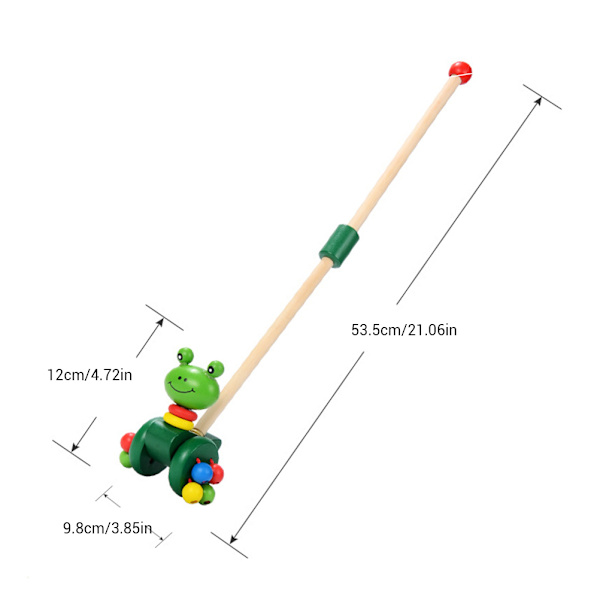 Trä Baby Walker Trä Push and Pull Walking Toy Kid Lär dig Gå Vaggling Djur Push Along Toy