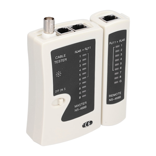 NS-468B(1088j) Netværkskabels Tester RJ45 RJ11 Linjemåler Multifunktionel Ergonomisk Design DC 9V