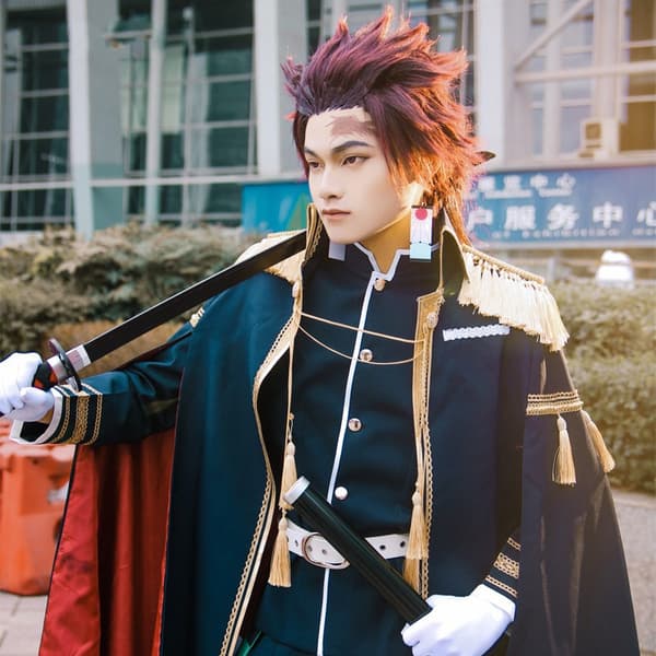 Ghost killing blade cosplay peruk anime karaktär köksdörr Tan