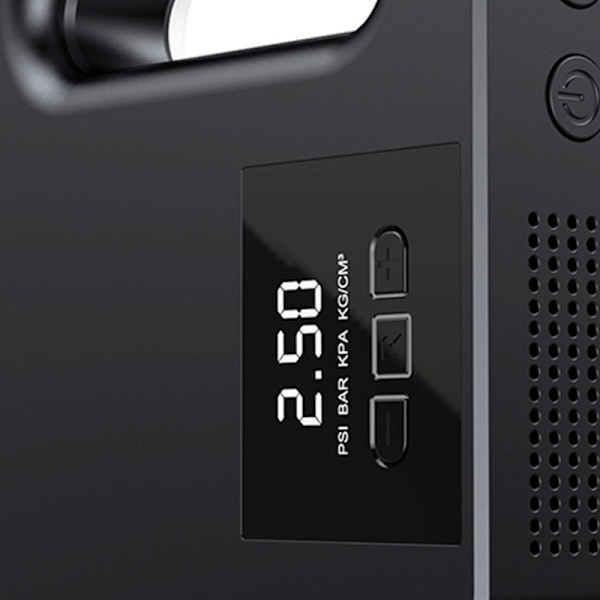 12V däckpump Luftkompressorpump Digital Display Bärbar LED-ljus Däckpump för bil Svart Digital Display