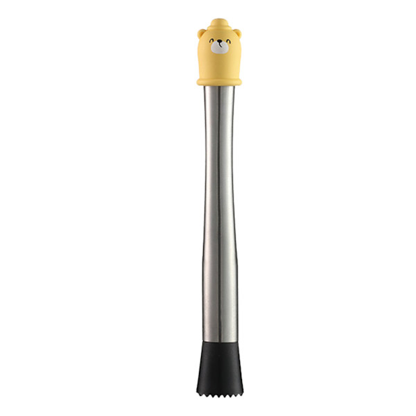 Profesjonell Muddler med komfortabelt håndtak Profesjonell brukervennlig Muddler i rustfritt stål for Bar Gul 26cm/10.2in