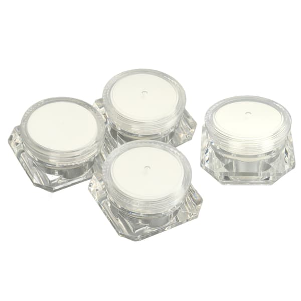 Diamond Look Compact Makeup Tom Container - 4st plastkrämburk för utomhusresor och camping