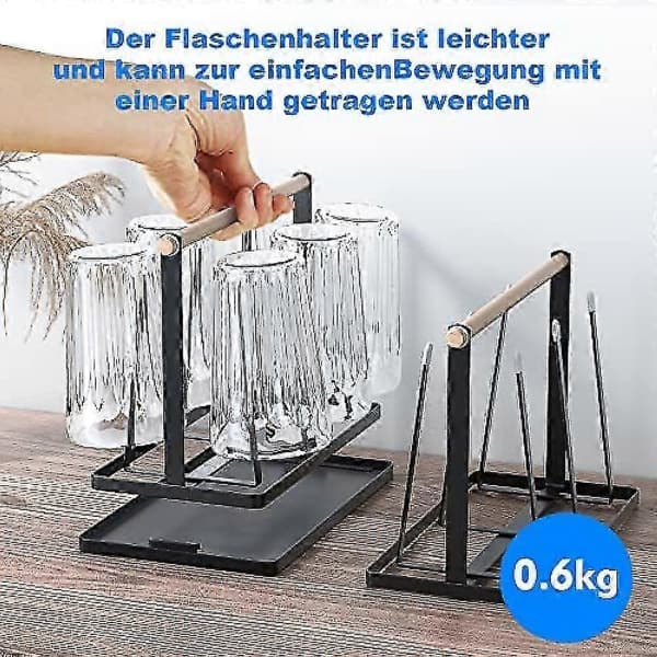Yhteensopiva Sodastream-pullotelineen kanssa, 6 pulloa, irrotettava valumatto
