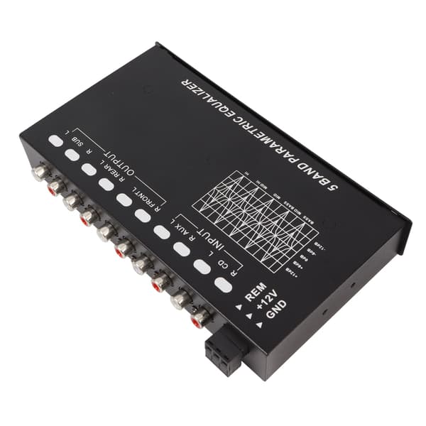 Car Stereo Equalizer Adjustable 5 Bands Precise Tuning EQ Tuning Crossover Amplifier Graphic Equalizer