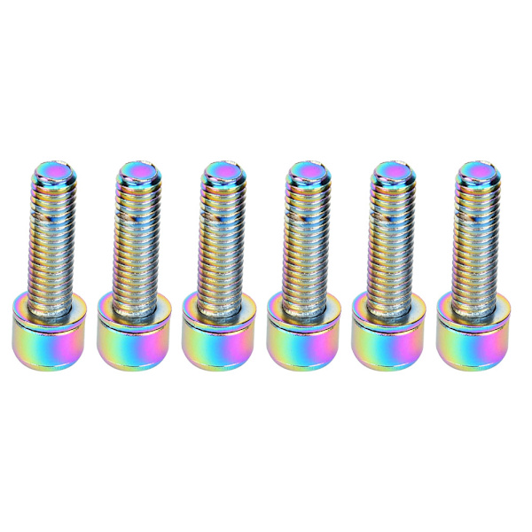 6 stk M5x25mm Titanlegerings Cykelflaskeholder Opbevaringsstativ Bolt Cykeltilbehør (farver)