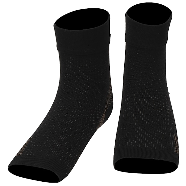 1 par Kopparfiber Ankelskydd Häl Sportledsskydd Kompression Anti Plantar Fascia Andningsbara Sockor Koppar Färg L/XL