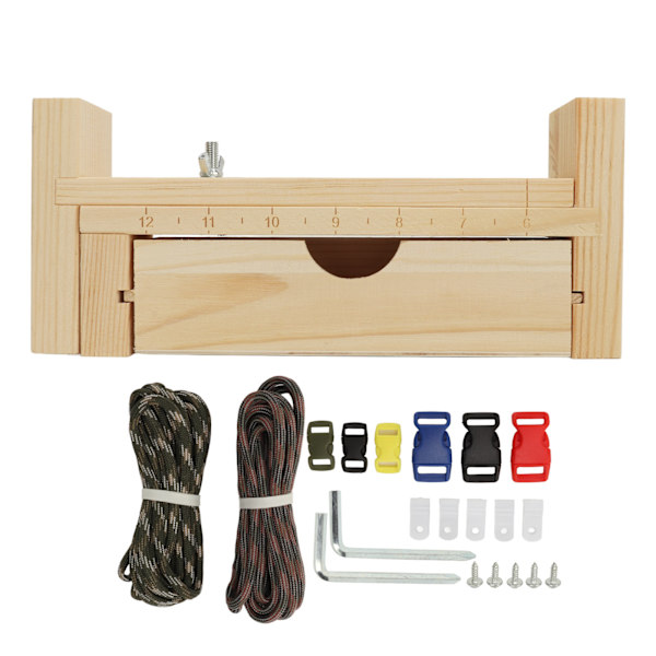 Träarmband Jig Armband Jig Maker Kit med 2 Paracord 6 spännen 5 klämma Lätt att använda DIY Handstickning Tool