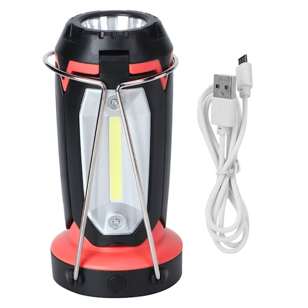 LED campinglykta multifunktion COB Bärbar LED-ficklampa Camp Lamp (röd)