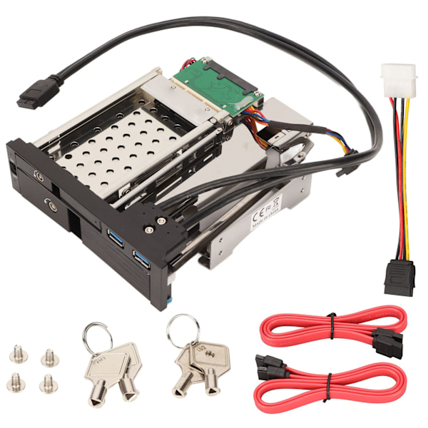 3,5 tum SATA intern hårddiskfack 2,5/3,5 tum Dual USB3,0 Upp till 6 Gbps Hot Swap-fack utan design SATA HDD-monteringsfäste