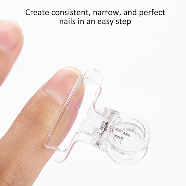 5st C Curve Nagelförlängningsklämmor Multifunktionella Plast Nail Art Tillbehör Transparent