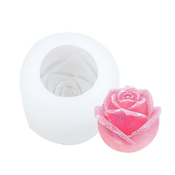 3D Valentinsdag 3D Rose Blomst Silikonform DIY Fondant Sukkerpuddingform [LD]