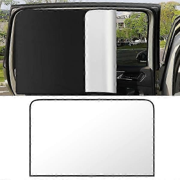 Varmeisolerende uigennemsigtige magnetiske bilgardiner i vinyl Titanium Silver Rear Row