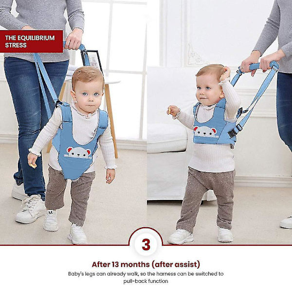 Baby Gå-sele - Toddler Spædbarn Walker Assistent Bælte Lyseblå