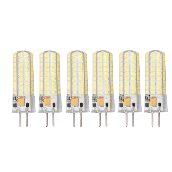 6 stk GY6.35 LED-pære 7W AC DC12V 700lm 72 LED-dioder 360 graders LED majslampe til hængelamper Loftlamper Hvidt lys (6000K-6500K)