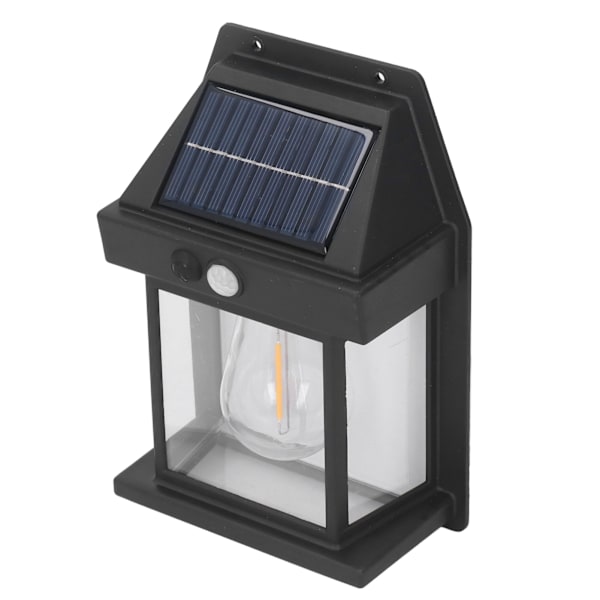 Solar Tungsten Vegglampe Utendørs Sensor Interaksjonslampe Eksteriørbelysningsarmaturer Veggfeste IP65 Vanntett Svart