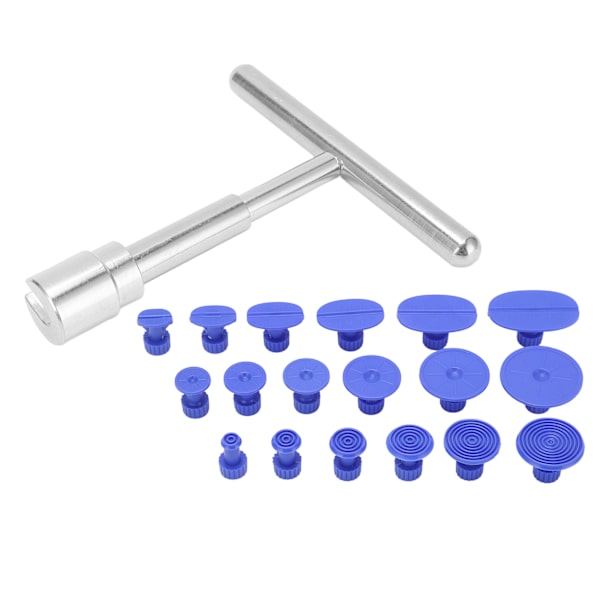 Paintless Dent Removal Puller T-Bar with 18 Pcs Pulling Tabs Kit Auto Body Damage Repair Hand Tool