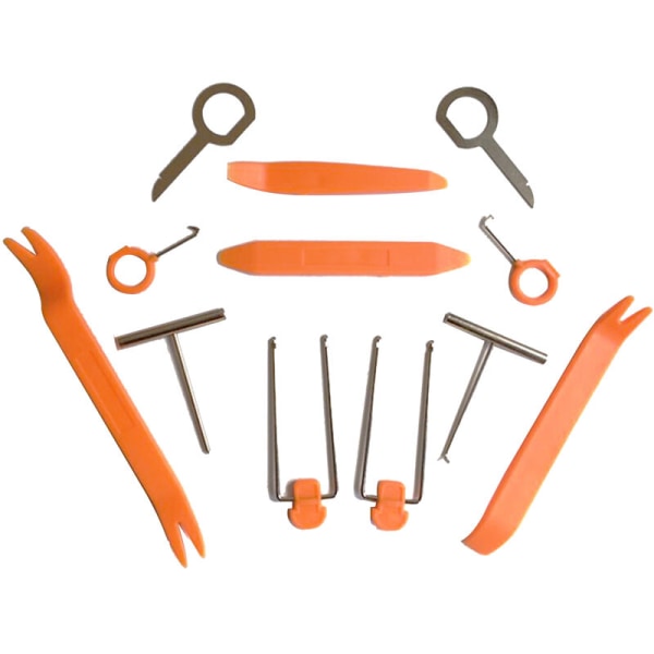 12 st Bilstereo Set Handreparationsverktygssats Bildelar Dörrunderhåll Bänd verktygssats, modell: orange