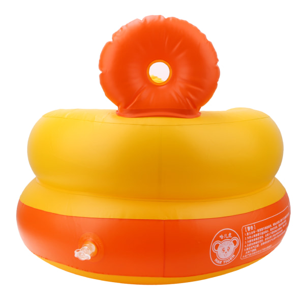 Gul Ande Oppustelig Babystol Sofa Baby Badebænk Sikkerhed Ryglæn 60KG Bæreevne Rund Bund