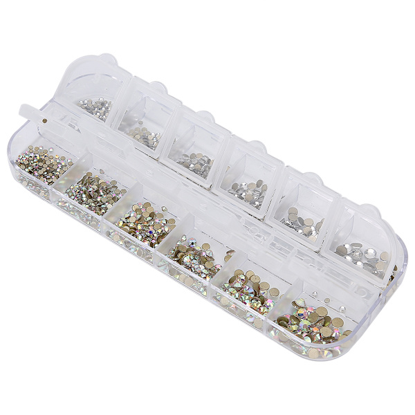 Nail Art AB Kristall Rhinestones Färgglada Flatback Glas Nageldekoration Gör-det-själv manikyr Tillbehör1#