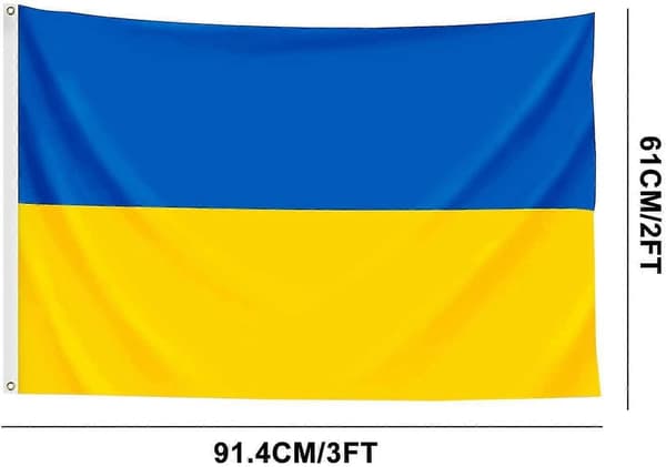 Ukrainas flagg utendørs innendørs dekor Ukrainske nasjonale flagg polyester med messingmaljer Ukrainas flagg 2PCS