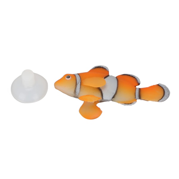 Silikon kunstig flydende klovnfisk glødende effekt Akvarium flydende klovnfisk dekoration med sugekop orange