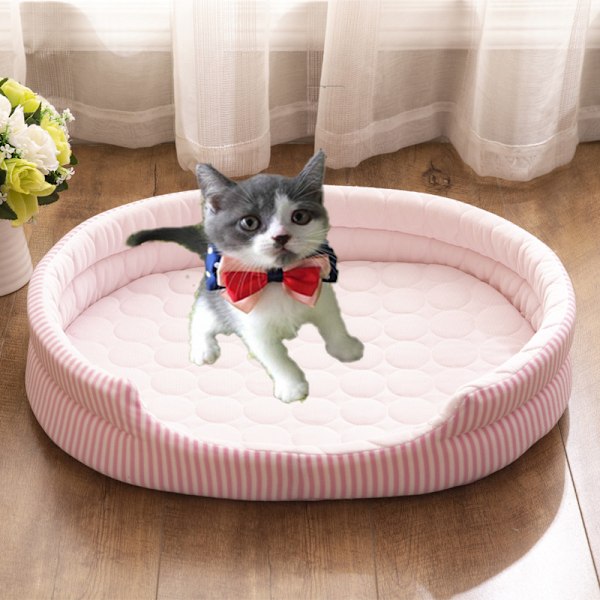 Kylsäng Pet Nest Four Seasons Universal Summer Sova Cool Ice Sidensäng för inomhus kattunge och valp Rosa