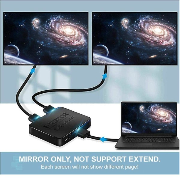 Hdmi Splitter 1 Minute 2 En-inn fire-ut Frekvensdeler 4k HD Video TV Set-top Box Connection Monitor Projection