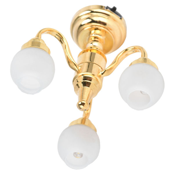 1:12 Dukkehustaklampe Miniatyr Utsøkt Elegant LED-taklysdekorasjon