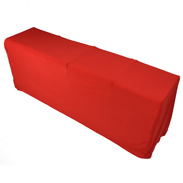 Stretch Spandex Bordsöverdrag Bra elasticitet Tvättbar Återanvändbar Röd Stretchbar duk med 4 fickor för bröllopsfest6FT(183x76x76cm)