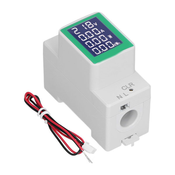DIN Rail Meter Digital Voltmeter Amperemeter Effekt Energi Monitor Multimeter Tester AC50‑300V 100A