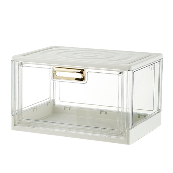 Stationær kop Opbevaringsboks Stabelbar Støvsikker Vandkop Opbevaringsboks Hjem Kaffe Glas Holder med låg Hvid Almindelig 38x27,5x22,6cm/15,0x10,8x8,9in