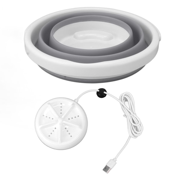 5L sammenklappelig vaskemaskine Ultralydvibration Frem og tilbage USB Foldbar vaskemaskine til hjemmet grå