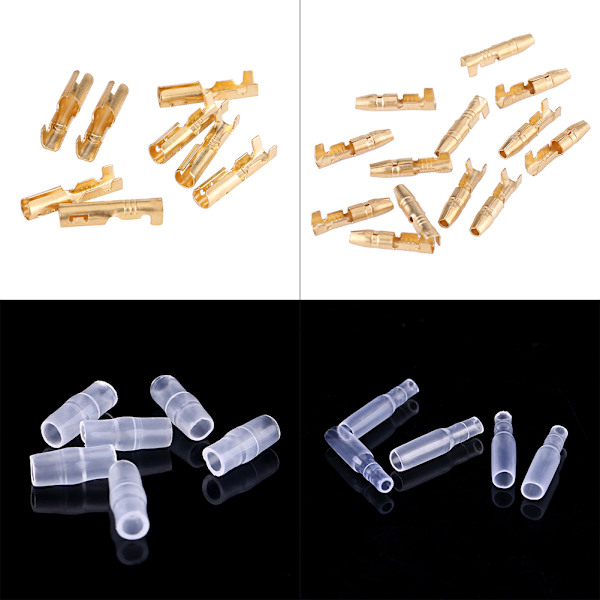 40 stk MF Messing Kule 3,5 mm Kontaktterminal Hunn & Hane GTC med Isolerende Deksel
