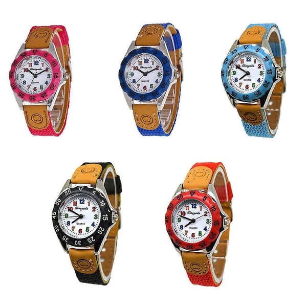 Tecknad barnklocka röd legering kompatibel med barn 1-pack röd[LD] Red 3*21cm